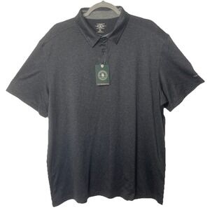 G.H. Bass & Co. Mens XL Activewear Polo Shirt Black Heathered Stretch NWT